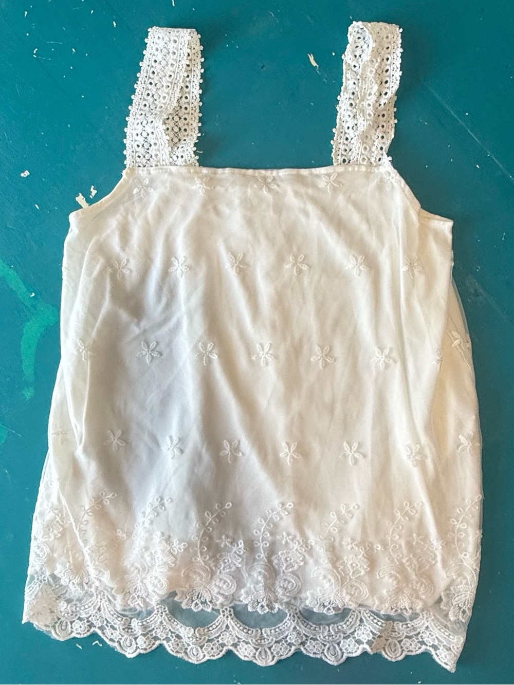 SHEIN White Curve 1XL Satin Tank Top